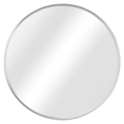 Miroir mural rond diamètre 50 cm argente Helloshop26