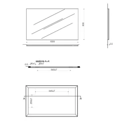 Miroir Mural 100X60 Avec Bord Anti-Coupure