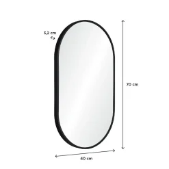 Miroir ovale 40 x 70 cm PEPPER Noir