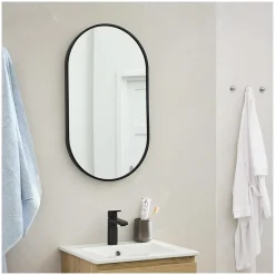 Miroir ovale 40 x 70 cm PEPPER Noir