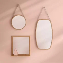 Miroir ovale lanière cuir 77x43cm - 5Five