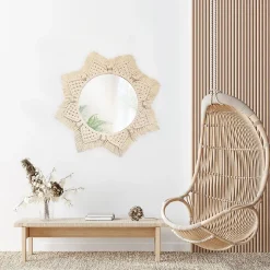 MIROIR REA BOHO 322048 53CM BEIGE 55X55X1CM