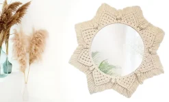 MIROIR REA BOHO 322048 53CM BEIGE 55X55X1CM
