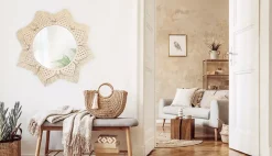 MIROIR REA BOHO 322048 53CM BEIGE 55X55X1CM
