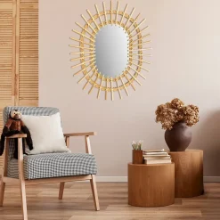 MIROIR REA QDJ5749 49CM BROWN 57X49X2CM