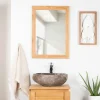 Miroir rectangle en teck massif 70x50 cm