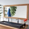 Miroir rectangulaire en teck massif Lazy 150 x 70 cm