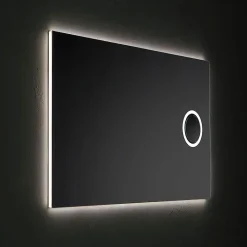 Miroir Rectangulaire Rétroéclairé Led 120X70 Avec Miroir Grossissant