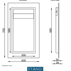 Miroir rectangulaire sans cadre DORIA largeur 40 cm