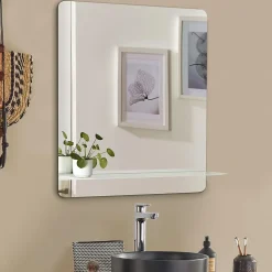 Miroir rectangulaire SORRENTO avec tablette en métal