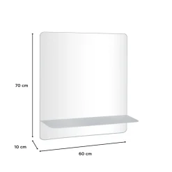 Miroir rectangulaire SORRENTO avec tablette en métal