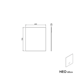 Miroir rectangulaire suspendu cadre aluminium noir, rotation 360, réglable en hauteur, pour salle de bain - 50x80cm - 2145
