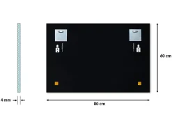 Miroir rectangulaire Tulup 80 x 60 cm Pour La Mise En Beauté