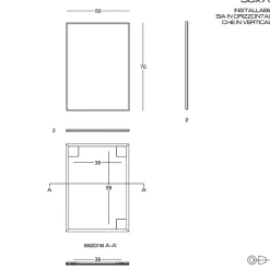 Miroir Rectangulaire 50X70 Cm Avec Cadre En Pvc Et Bordure Noire Mate