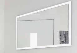 Miroir Romeo, Miroir de salle de bain, 100% Made in Italy, 120x2h60 cm, Blanc brillant