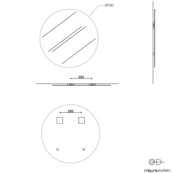 Miroir Rond 70 Cm Moderne Sans Cadre