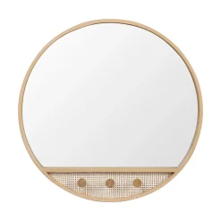 Miroir rond chêne NESTO 60x60cm