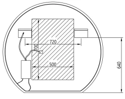 Miroir rond éclairage LED capteur tactile anti-buée pour salle de bain, cadre aluminium et verre 4mm - BOVA 2.0 - 120cm