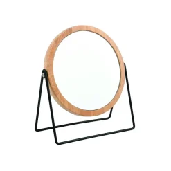 Miroir Rond Grossissant SATCHI Bois Acier Noir MSV