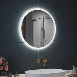 Miroir Rond Lumineux Salle de Bain LED Eclairage Intégré avec Fonction Anti-buée 60cm SIRHONA Mirroir Rond LED Rétro-éclairé
