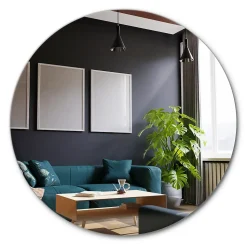 Miroir rond sans cadre Tulup 60 cm suspendu pour salon 1 pièce