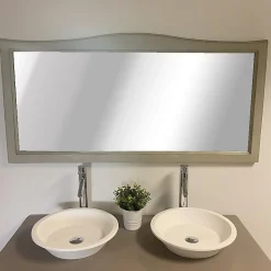 Miroir salle de bain - 140 cm en Acacia gris vieilli - Garriguo