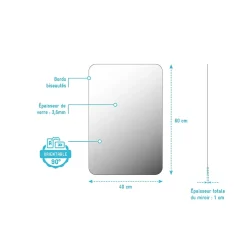 Miroir salle de bain - 40x60cm - GO