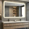 Miroir Salle de Bain avec Eclairage 120x70, Miroir LED avec Tactile et Fonction Anti-buée, Systeme Couleur DUAL LED