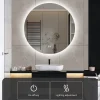 Miroir Salle de Bain avec Éclairage - Rond 80 cm - Miroir LED Salle de Bain - avec Anti-buée et 3 Couleur Changeable