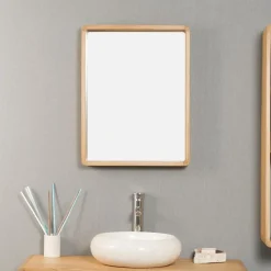 Miroir salle de bain en teck Samba 140 x 65 cm