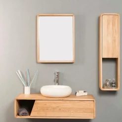 Miroir salle de bain en teck Samba 140 x 65 cm