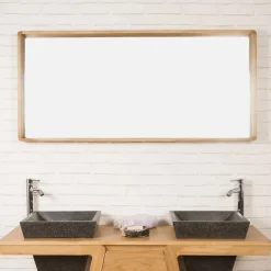 Miroir salle de bain en teck Samba 140 x 65 cm