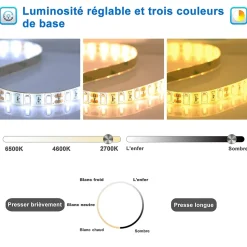 Miroir salle de bain LED 60x100cm tricolore + anti-buée + dimmable + mémoire, AICA SANITAIRE