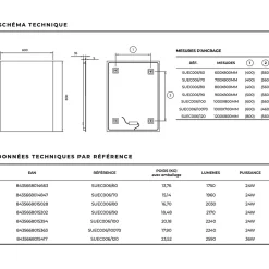 Miroir Salle de Bain LED Rétro-Éclairé (6500K) - 120x80cm - Verre Sécurité 5mm - SUECIA LEDIMEX