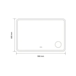 Miroir salle de bain LED 90x60cm anti buée avec LED 3 couleurs et loupe x3 LB-3612