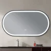 Miroir salle de bain LED ovale 110x60cm anti buée avec cadre en aluminium noir- LuxuryBain