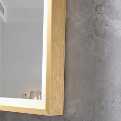 Miroir salle de bain LED 60x80cm anti buée avec cadre doré LB-126080G