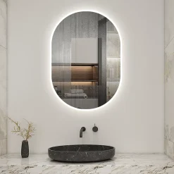 Miroir salle de bain LED 60x80cm tricolore + anti-buée + dimmable + mémoire, AICA SANITAIRE