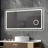 Miroir salle de bain LED 120x60cm anti buée avec LED 3 couleurs et loupe x3 LB-3612