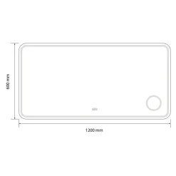 Miroir salle de bain LED 120x60cm anti buée avec LED 3 couleurs et loupe x3 LB-3612