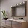 Miroir Salle de Bain LED Réglable 80x100cm - Noir Mat - Anti-Buée & Détecteur de Mouvement - ABILITY LEDIMEX