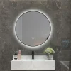 Miroir salle de bain LED rond 80cm anti buée avec cadre noir LB-4647BA