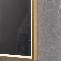 Miroir salle de bain LED 120x60cm anti buée avec cadre doré LB-126080G