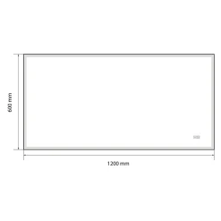 Miroir salle de bain LED 120x60cm anti buée avec cadre doré LB-126080G