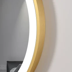 Miroir salle de bain LED ovale 60x90cm anti buée avec cadre en aluminium doré- LuxuryBain