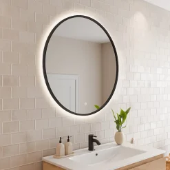 Miroir salle de bain LOMAZOO Torino avec LED 80 cm rond Noir