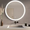 Miroir salle de bain LOMAZOO Boston avec LED 80 cm rond