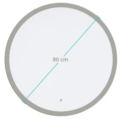 Miroir salle de bain LOMAZOO Boston avec LED 80 cm rond