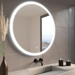 Miroir salle de bain LOMAZOO Boston avec LED 80 cm rond