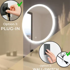 Miroir salle de bain LOMAZOO Boston avec LED 80 cm rond